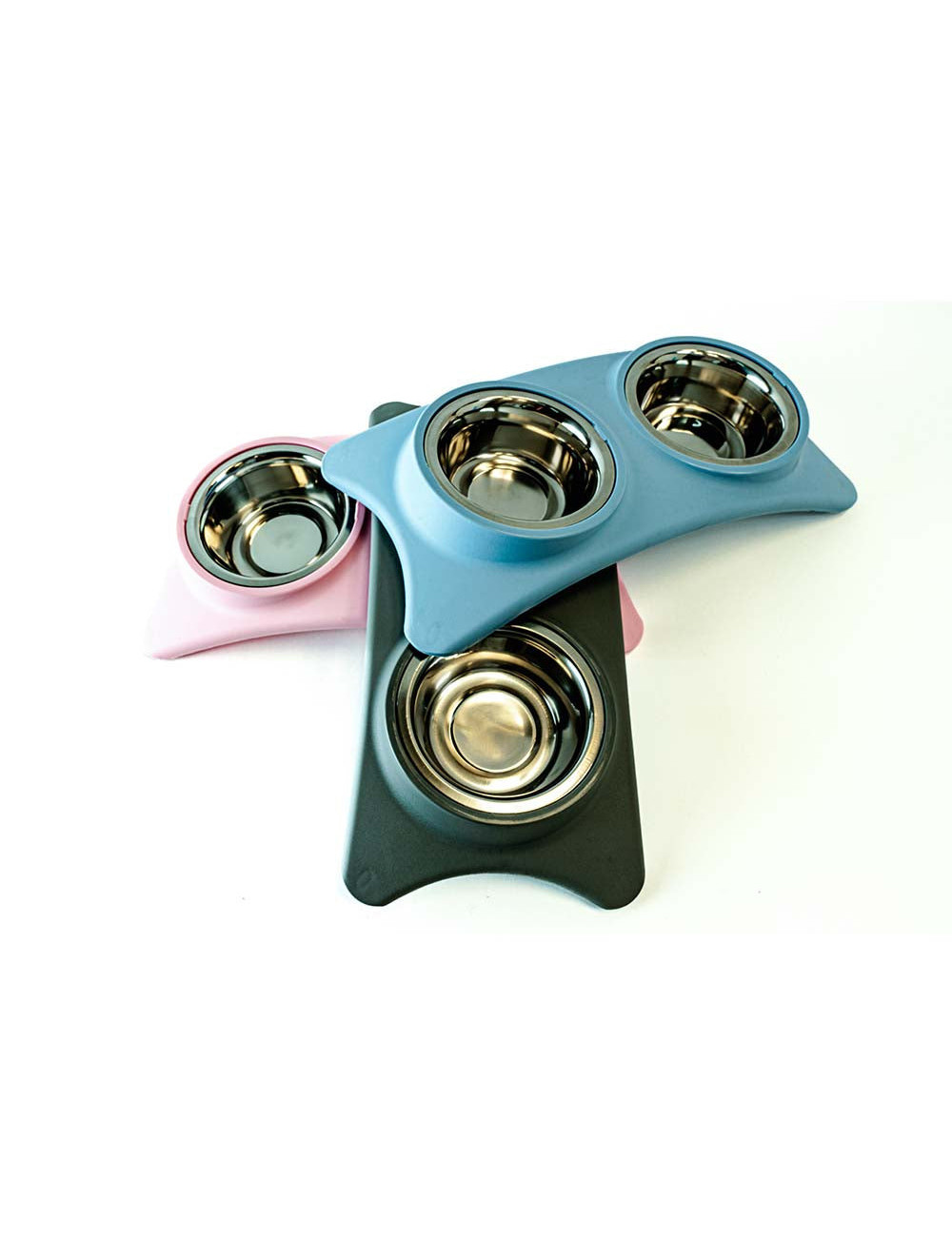 Gamelle Double en Acier Inoxydable pour Chien - Support Antidérapant et Design Élégant