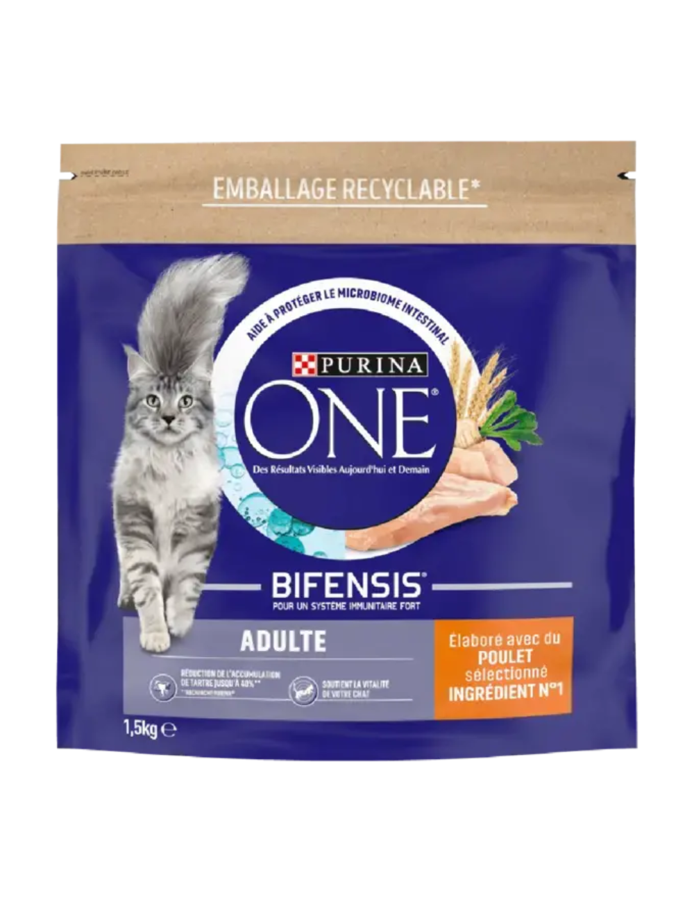 Purina ONE - Croquettes pour Chat Adulte au Poulet et aux Céréales - 3kg