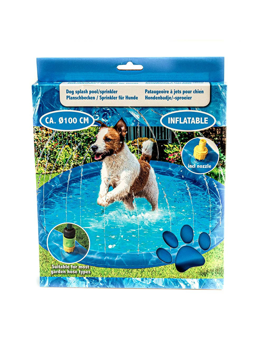 Pataugeoire à jets pour chien – Piscine rafraîchissante 100 cm