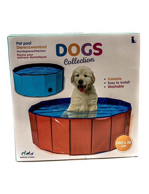 Piscine pliable pour chien et chat – Bassin 80x30 cm, résistant et facile à installer
