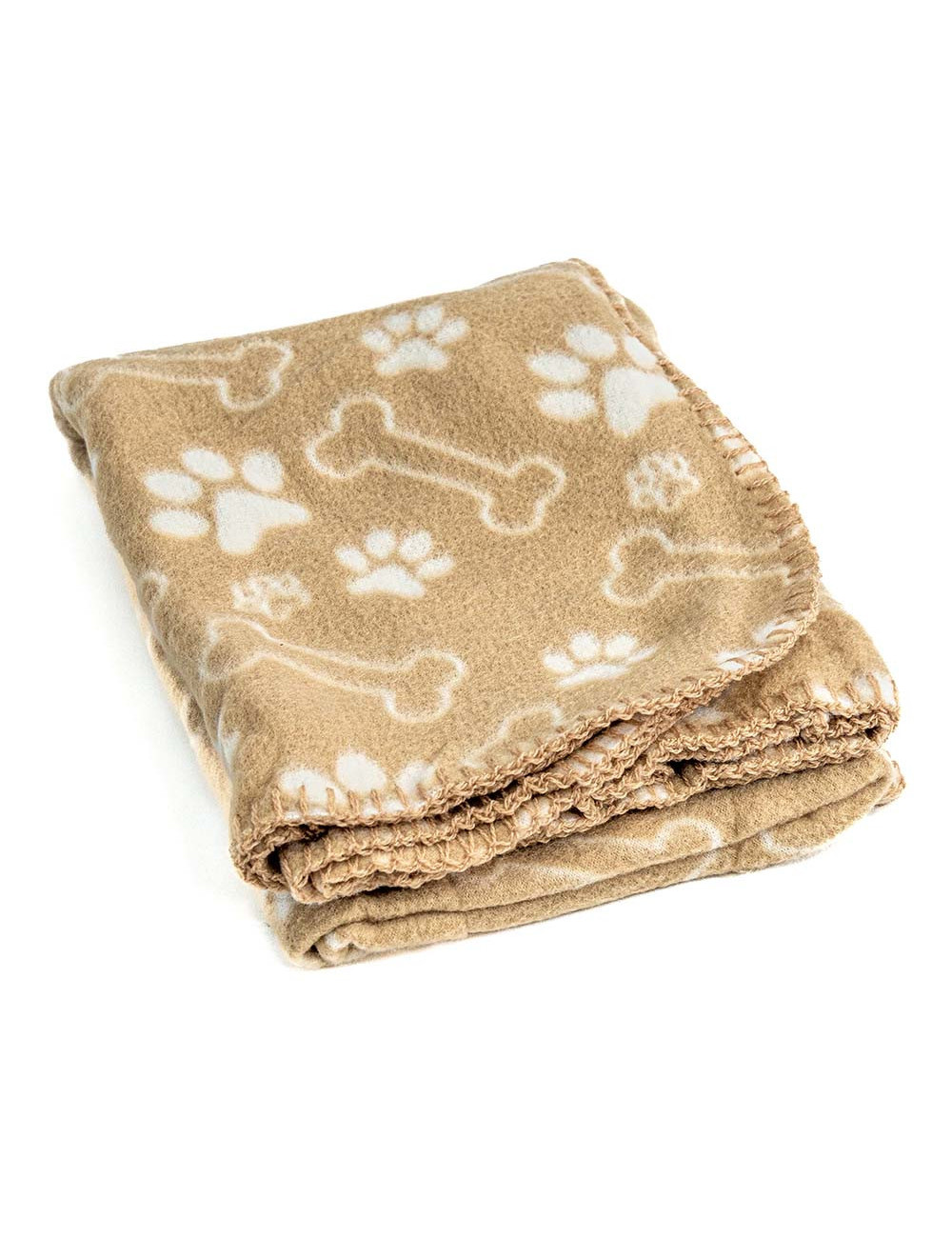 Plaid doux pour chien - Motifs Pattes et Os