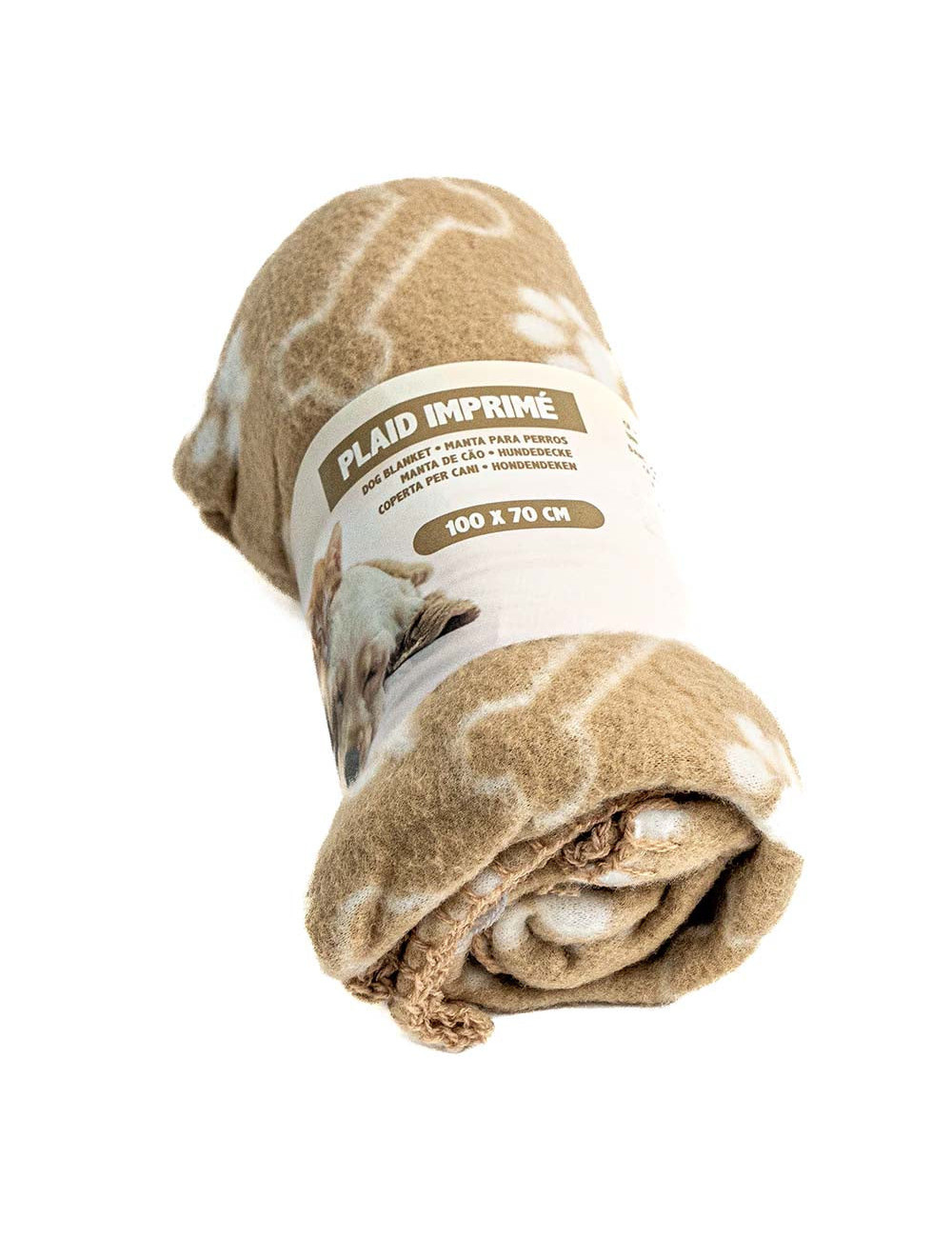 Plaid doux pour chien - Motifs Pattes et Os