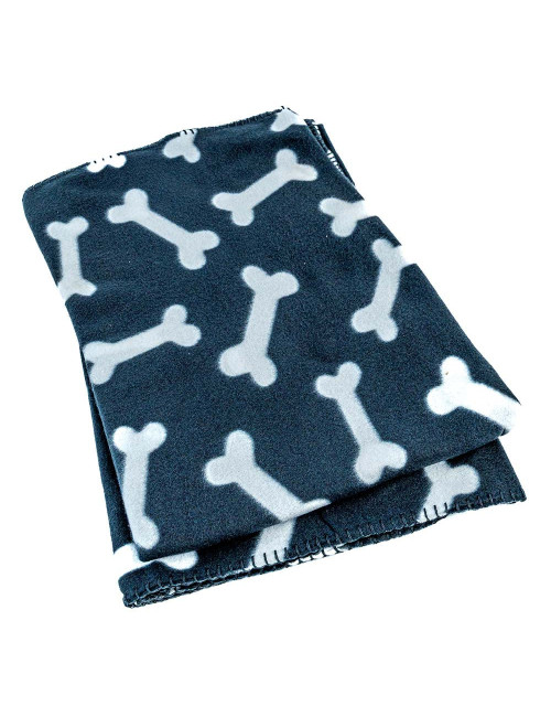 Couverture Polaire pour Chien - Motif Os, Douce et Confortable