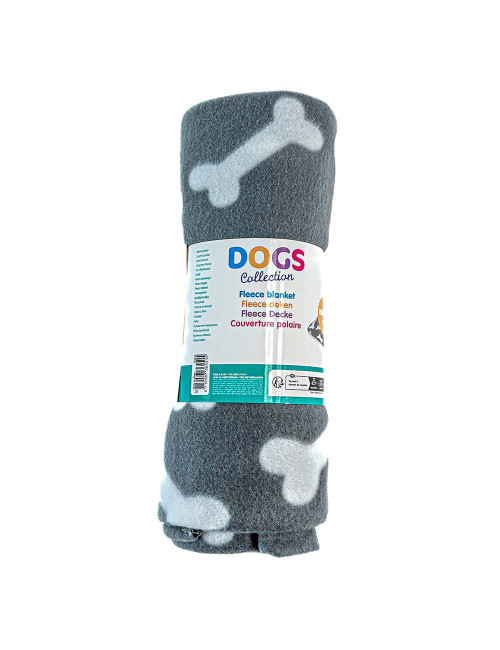 Couverture Polaire pour Chien - Motif Os, Douce et Confortable