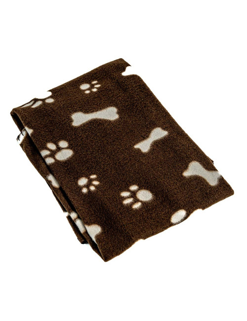 Couverture Polaire pour Chien - Motif Pattes et Os, Douce et Confortable