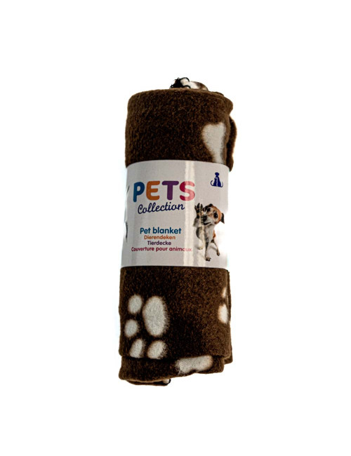 Couverture Polaire pour Chien - Motif Pattes et Os, Douce et Confortable