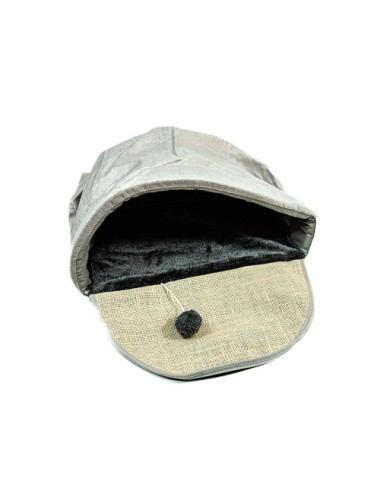 Panier Tunnel pour Chat - Couchage Douillet avec Griffoir et Jouet