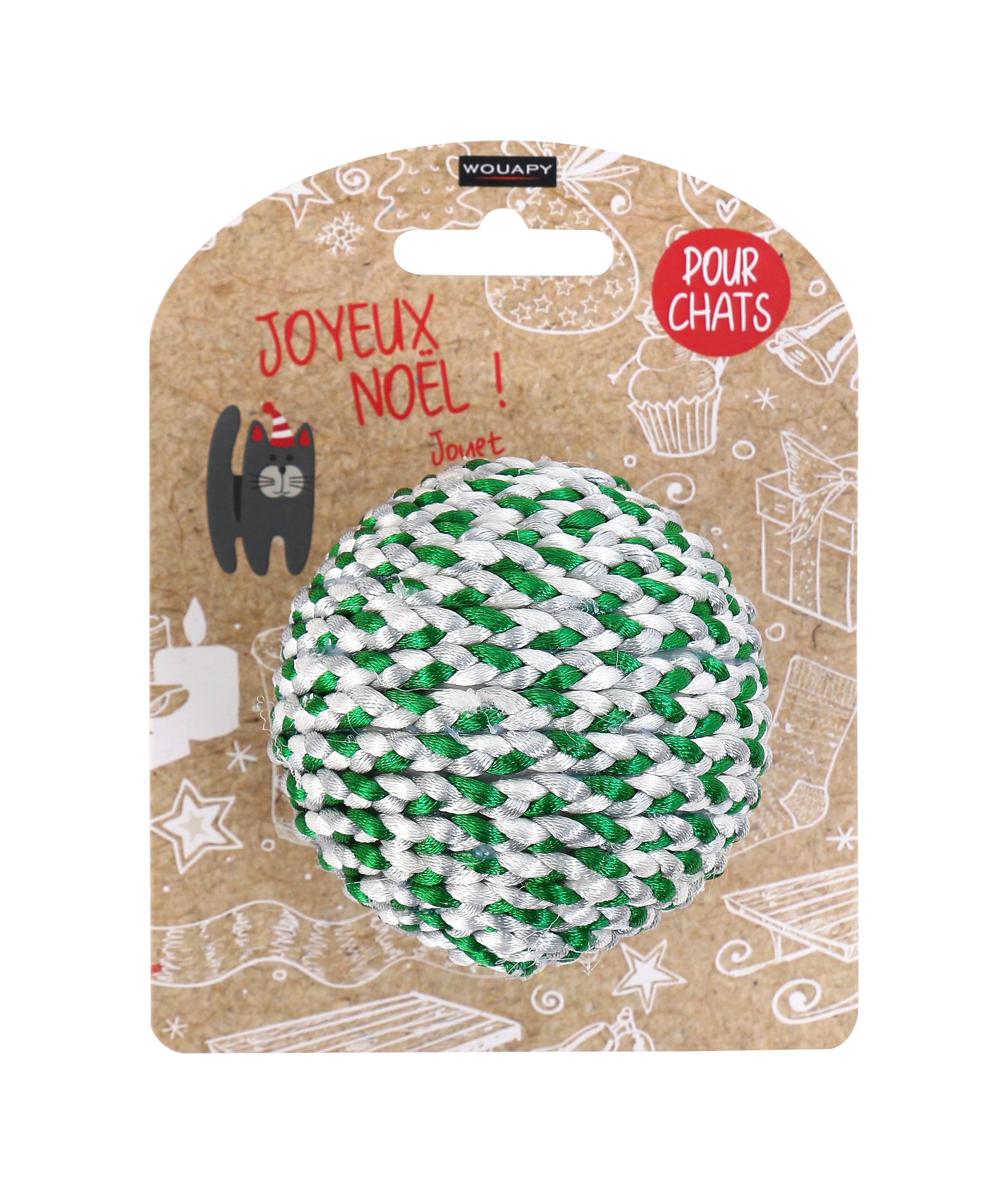 Pelote a ruban blanche & verte