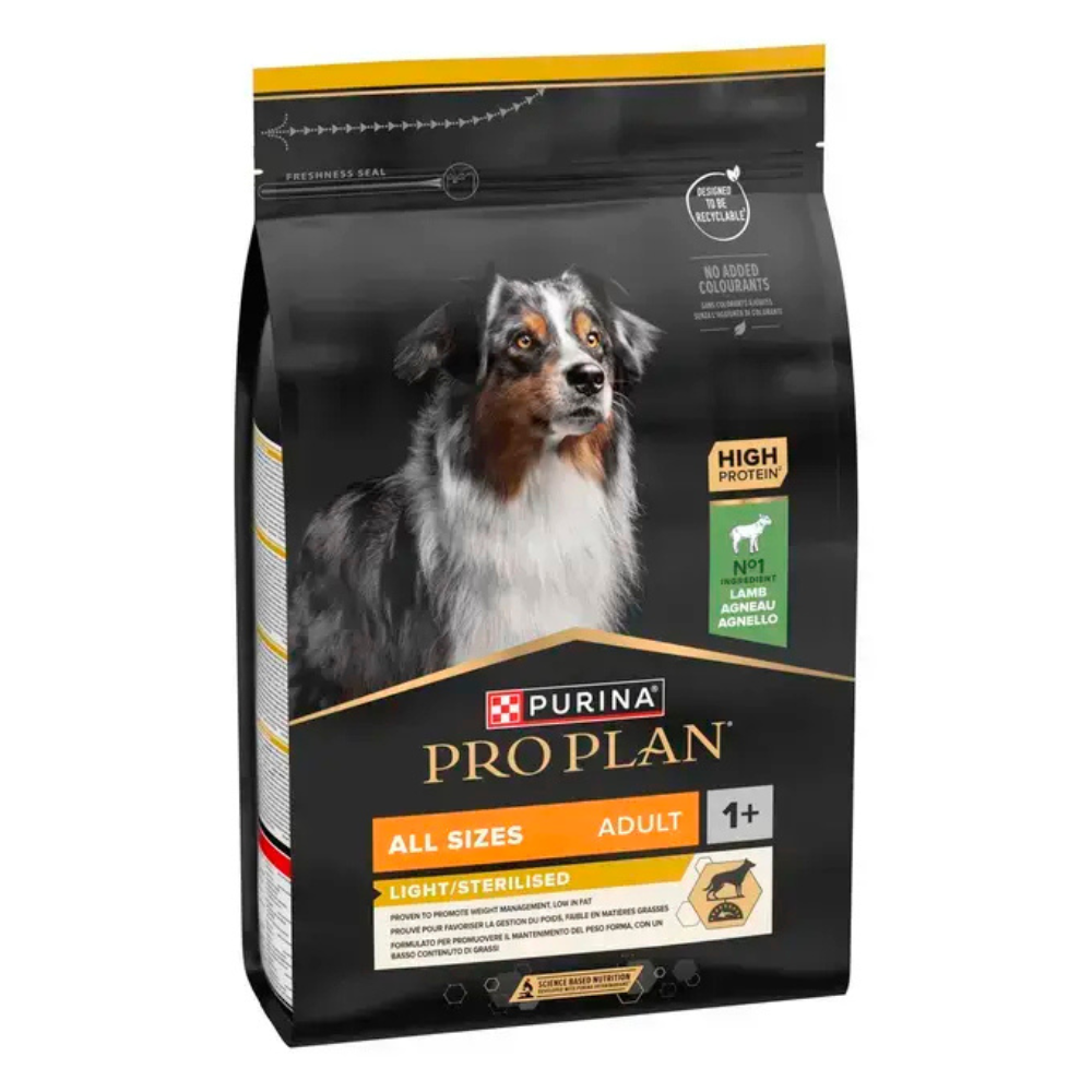 PURINA PRO PLAN All Sizes Adult Dog Light / Sterilised Riche en agneau - 3kg