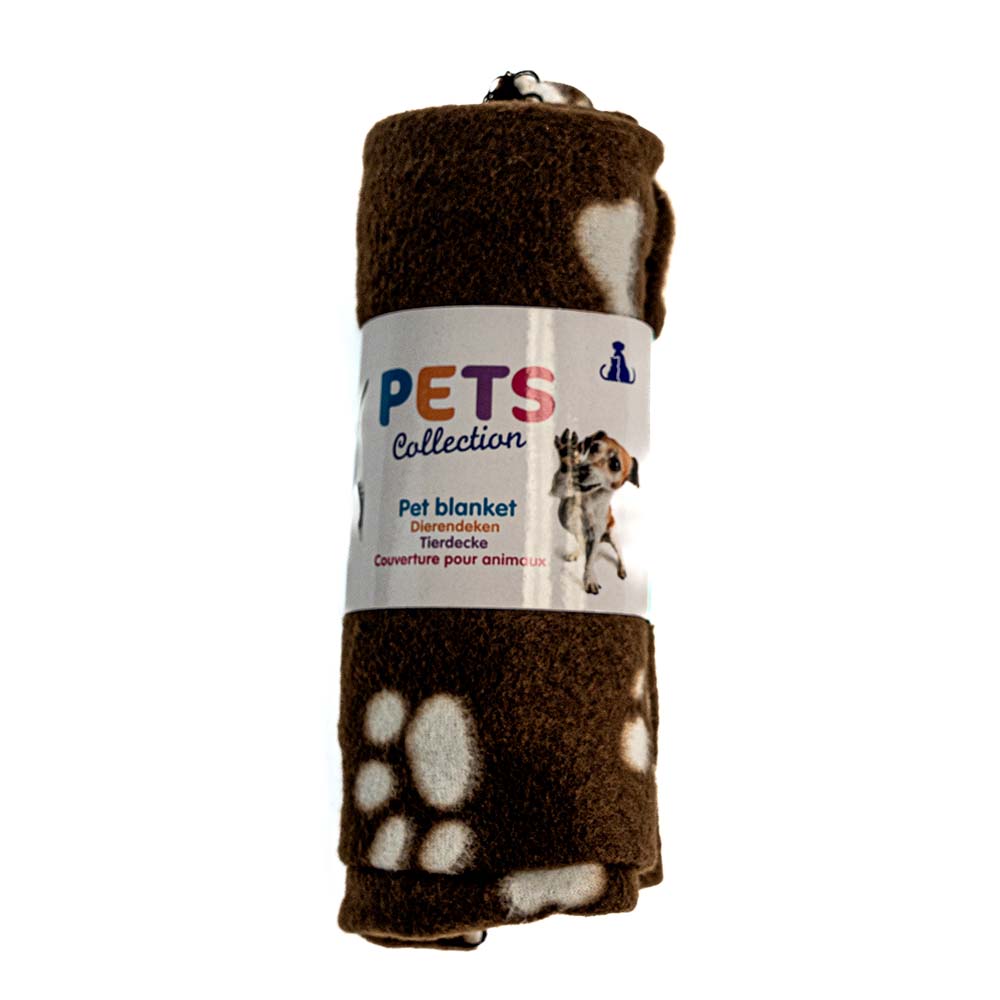 Couverture Polaire pour Chien - Motif Pattes et Os, Douce et Confortable